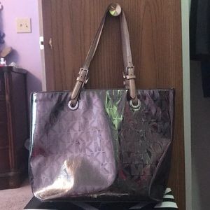 Michale Kors silver tote bag